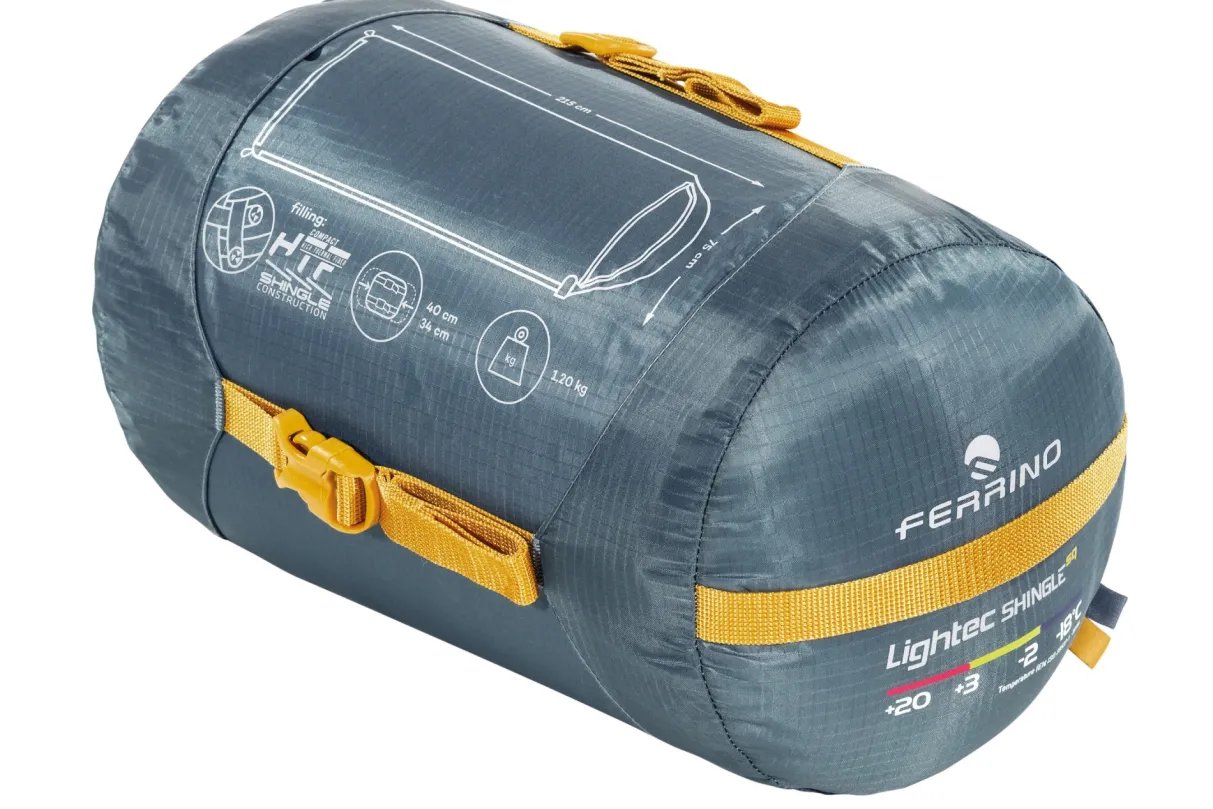 Ferrino SLEEPINGBAG LIGHTECH SHINGLE SQ zip right blue- Synthétique | Trekking