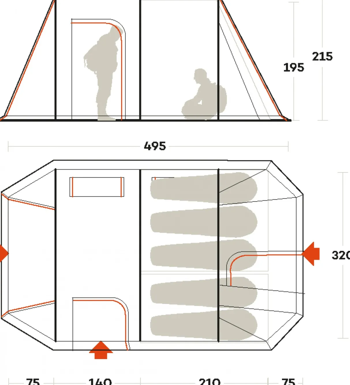 Ferrino TENT CHANTY 5 DELUXE white- Familial | Camping