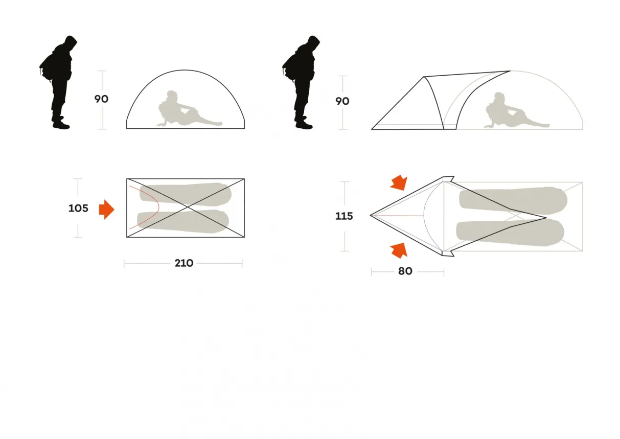 Ferrino TENT EXTREME 2 arancio- Expedition | Expedition
