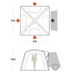 Ferrino TENT WANDERER TRUNK col. Sand- Familial | Camping