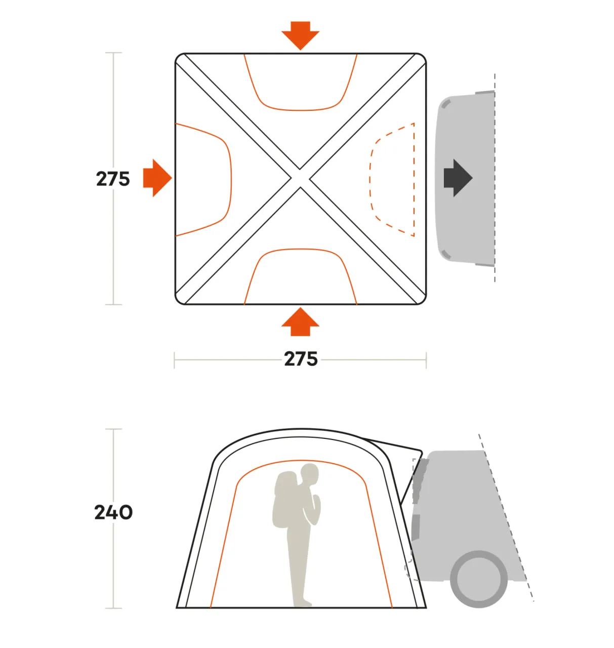 Ferrino TENT WANDERER TRUNK col. Sand- Familial | Camping